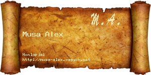 Musa Alex névjegykártya